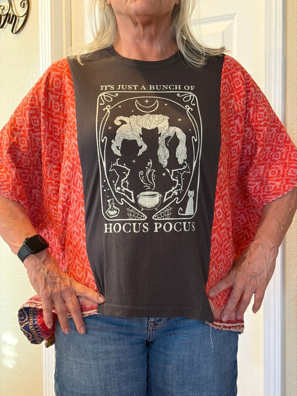 Hocus Pocus Halloween Upcycled Kantha Tumic Tops Shirt OS